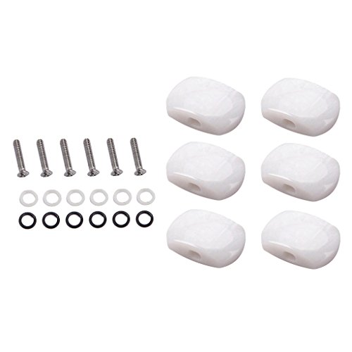 image for Alnicov 6Pcs Acrylic Guitar Tuning Pegs Buttons Machine Heads Knobs wi
