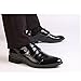 OUOUVALLEY Mens Patent Leather Tuxedo Dress Shoes Lace up Pointed Toe Oxfords 1877 Black 12D(M) US