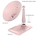 RUIXINLI Makeup Mirror with Rechargeable LED Lighting (USB Charger) - Round Shaped Touchscreen Dimmable LED light Vanity Mirror (Pink)