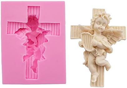 Yatim Organ Cross Angel Big 3D Silicone DIY Baking Mold for Homemade Soap, Cake, Cupcake, Bread, Muffin, Pudding, Jello, Bread, Cheesecake, Cornbread, Biscuit