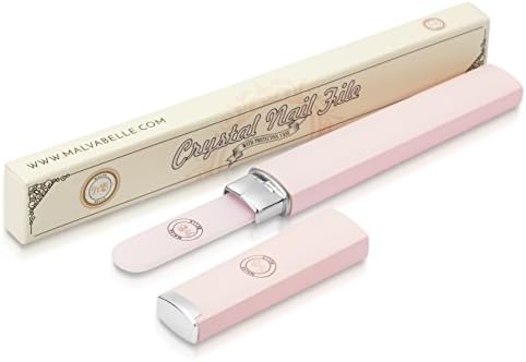 Best Crystal Glass Nail File โ Perfect for Women & Girls - Long Lasting Double Sided Tempered Glass โ Professional Salon Manicure/Pedicure Filing Tool for Natural Nails - with Case - Light Pink (2 mm)