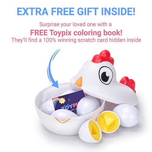 TOYPIX Toddler Chicken Toy + Easter Eggs for Toddlers Fine Motor