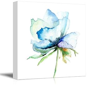 Canvas Wall Art Abstract Ink Watercolor Flowers Painting Artwork for Home Prints Framed - 12x12 inches