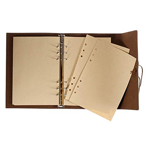 Leather Journal, A5 Refillable Notebook Vintage Spiral Bound Sketchbook