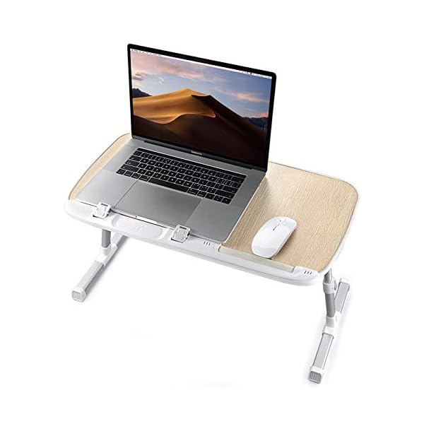 TaoTronics Laptop Table,Foldable Laptop Desk for Bed , Height and Angle Adjustable Lap Bed Desk,Portable Bed Tray Table…