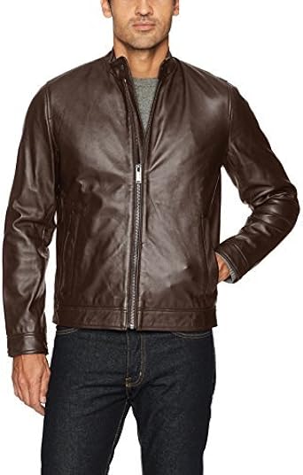 calvin klein genuine leather jacket mens