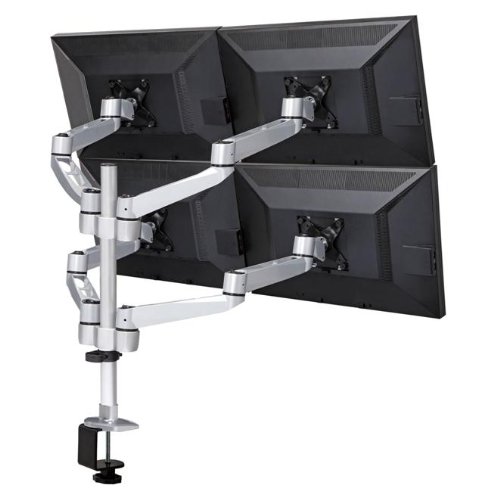Mount-It! MI-63151 Quad Articulating, Full Motion, Arm Desk Mount for Samsung, Sony, Element, Vizio, Panasonic, Sharp, LG, LCD, LED, Computer Monitor Screens, Silver