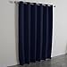Best Home Fashion Premium Wide Width Thermal Insulated Blackout Curtain - Antique Bronze Grommet Top - Navy - 80