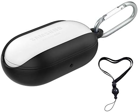 Compatible for Galaxy Buds Case Cover Silicone Bean. Protective Accessories Skin Cover Soft and Flexible, Anti-Scratch, Keychain Shockproof Nonslip Case for Samsung Galaxy Buds【Black】