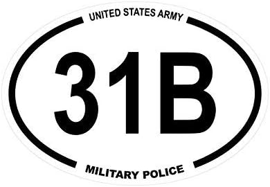 Magnet United States Army MOS 31B Military Police Oval Magnetic Vinyl Car Magnet Bumper Sticker