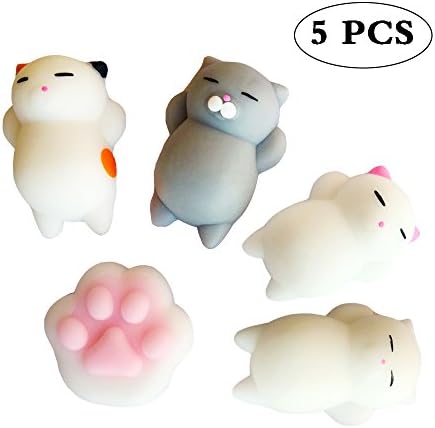 Running Ant Cat Squishy 5 PCS Soft Mochi Squishy Squeeze Toys Mini Kawaii Cute Animal Squishies Slow Rising Cat