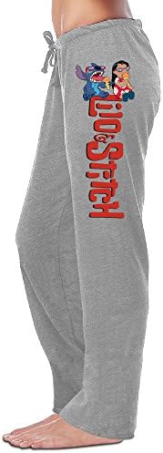 Momini Women's Lilo And Stitch Logo Sweatpants Ash