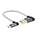 CableCreation Short (0.5ft) 90 Degree USB 2.0 A to Micro USB B Cable, Double Angle-Dual Angled Short Micro USB Cable with Aluminium Case,15cm, Space Gray