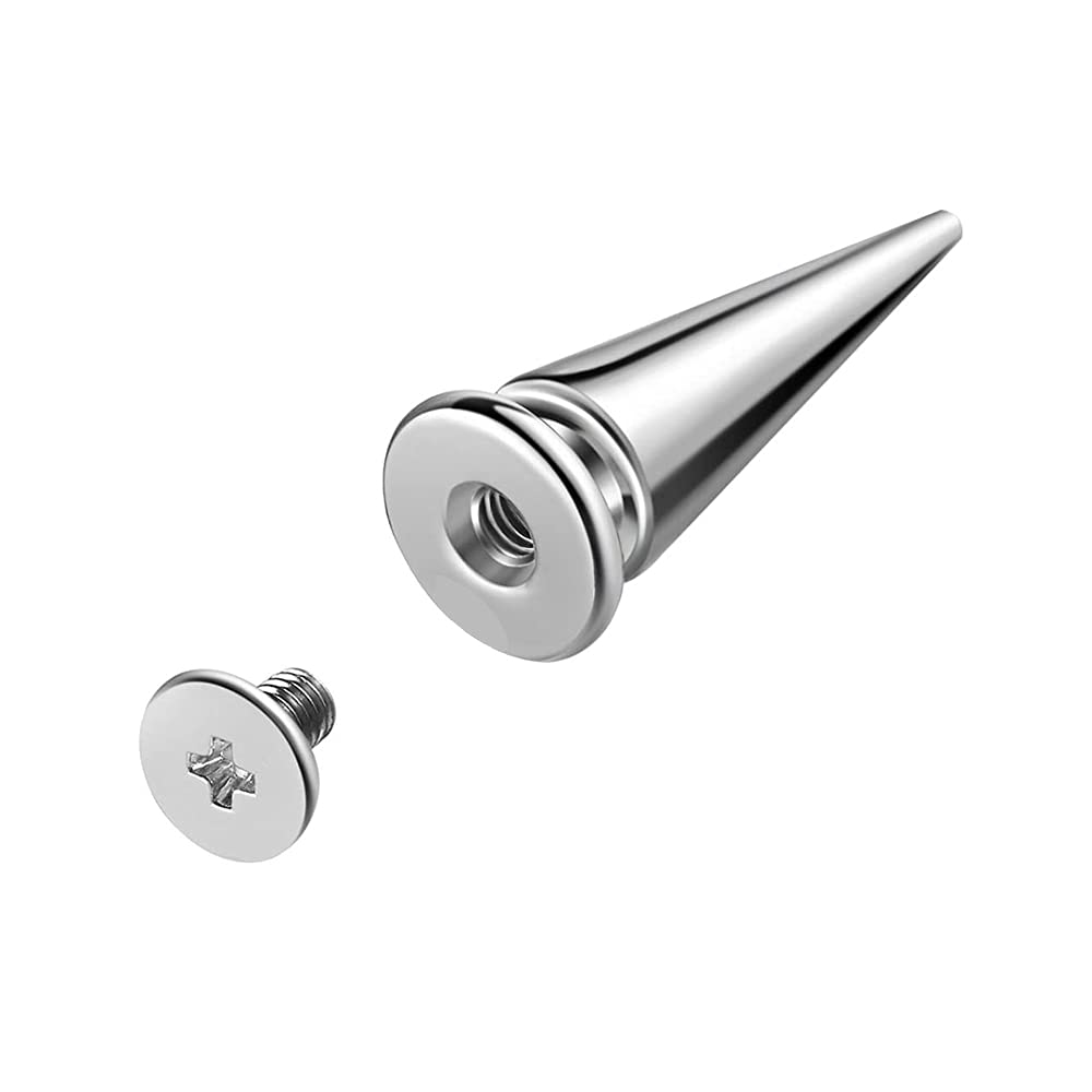 200 Sets Silver Cone Spikes Multiple Sizes Screw Back Studs Punk Rock Bullet Rivets for DIY Clothing Leather Craft