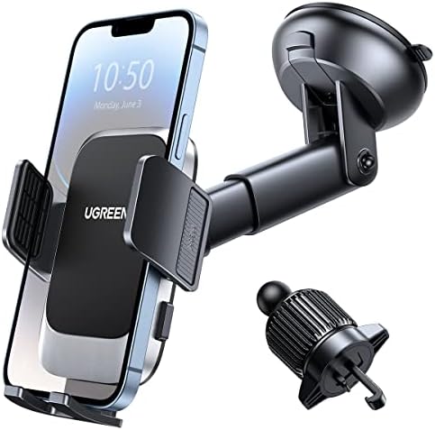UGREEN Car Phone Holder Car Mount, [Upgraded 4-in-1 Dashboard/Air