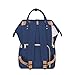 Wide Open Waterproof Baby Mommy Diaper Bag Backpack by Sunveno-Travel Bag, Nappy Tote Bag w/Insulated Pockets (Navy))