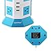 Lanshion 8 Outlet Surge Protector Power Strip with 4 USB Charging Ports 1875W Desktop USB Charging Station with 6.5-Feet Long Power Cord, 1000 Joules, UL Listed(White + Blue)