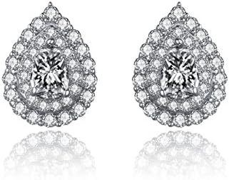 Pear-Shaped Cubic Zirconia Double Halo Collection (Studs)
