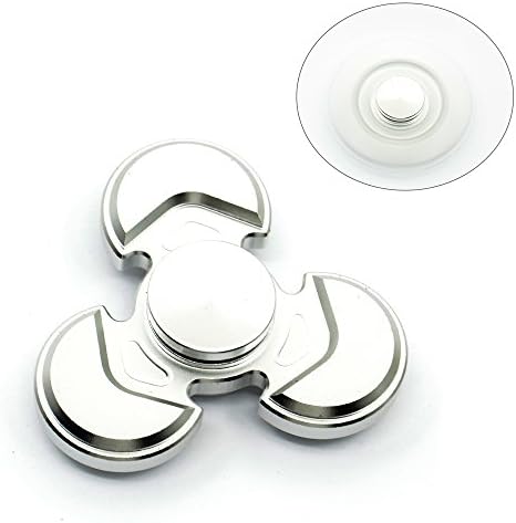 ADHD High Speed EDC Anxiety Relief Fidget Spinner Toy Perfect Gift Aluminum Alloy Fidget Spinner (Silver)