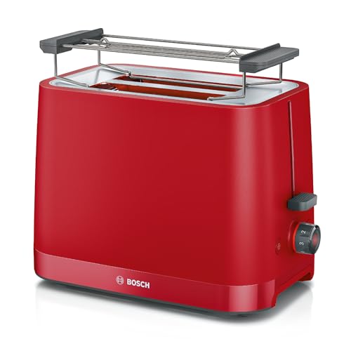 Bosch Kompakt Toaster MyMoment TAT3M124, entnehmbarer klappbarer Brötchenaufsatz, mit Auftaufunktion, Abschaltautomatik, Liftfunktion, Brotzentrierung