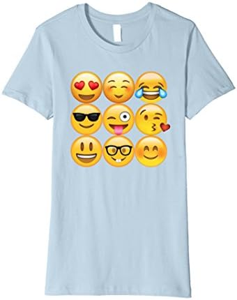 Womens Emoji Shirt Medium Baby Blue