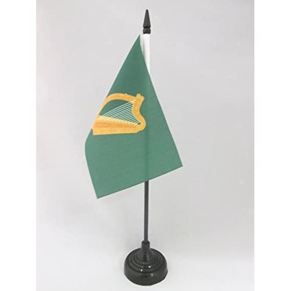 AZ FLAG - Leinster Table Flag 4'' x 6'' - Leinster Office Mini Banner 100% Polyester 15 x 10 cm - Mini Desk Flag with 10'' Pole and Black Plastic Base