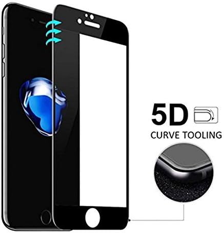 For iPhone 8 4.7-inch Full Cover Tempered Glass Screen Protector 5D (New Version Reinforced Edges), Mtek Tempered Glass 3D Curved for iPhone 8 4.7-inch (Black). [Compatible for iPhone 7 4,7-inch]
