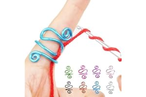 KNJOFLY Handmade Crochet Tension Ring, Lefties & Righties Yarn Tension Control Ring,Yarn for Crocheting Crochet Ring,Adjustable Companion Ring, Gift for Mom, Valentines Day Gifts for Her (Turquoise)