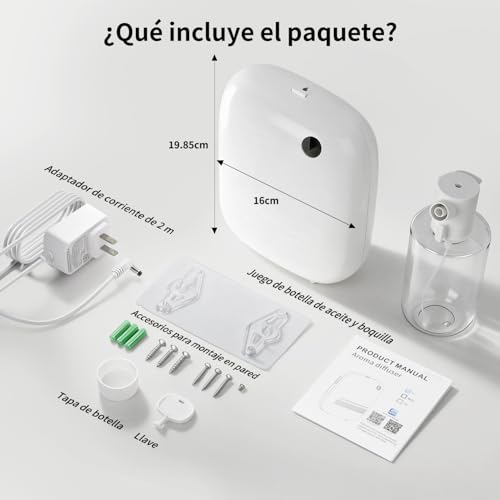 vantisan Difusores Aromaticos para Hogar Bluetooth,Difusor de Aroma Inteligente, 400ml Difusor de Aromas de Atomización Profesional, Control de App, Ajuste Multimodo, para Hotel,Oficina,SPA