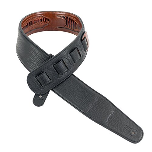 Walker & Williams GC-19 Mahogany Brown Padded Guitar Strap with Armadillo Inserts