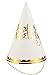 Party Hats - 12-Pack Cone Hats for Kids Birthday Party, Celebration Event - Party Accessories, Decorative Party Supplies, Gold Scalloped Trim, 6 x 8.7 x 6.2 Inches, Gold and White