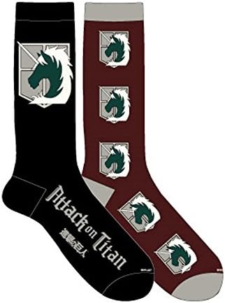 Everything LegwearAttack on Titan"Cadet Corps Emblem" Unisex Crew Cut Socks: 2-Pack