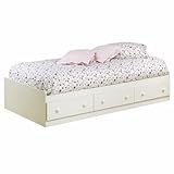 South Shore Summer Breeze Collection Twin (39'') Mates Bed - White Wash