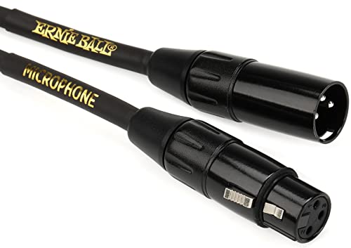 Ernie Ball 20 Male Female XLR Microphone Cable Black