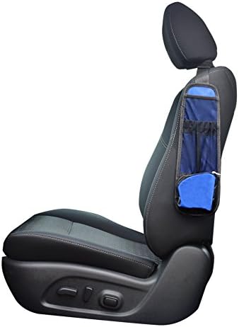 Side Seat Car Organizer - Small Items Car Storage Bag - Long, Waterproof &amp; Durable to Use on Passenger Car Seats Of Truck, Minivan, SUV.. (Blue)