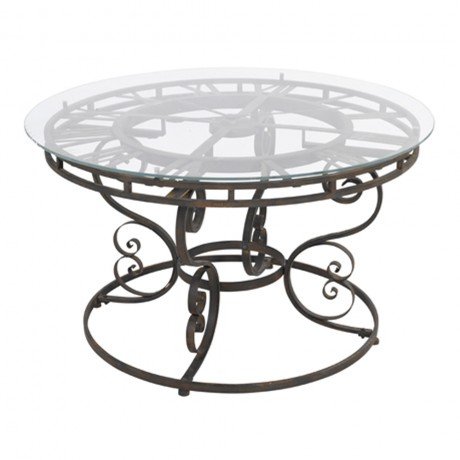 Hanjel Table Basse Horloge En Fer Forgé Gris Amazonfr Cuisine