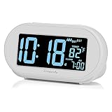 DreamSky Auto Time Set Alarm Clock With Snooze And Dimmer ,Charging Station/Phone Charger With Dual USB Port .Auto DST Setting,4 Time Zone Optional, Battery Backup.
