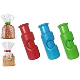 Bag Clips, New Chip Bag Food, Reusable Grocery Bag Clips, Snack Bread Closure Clip, Food for Bags Plastic (3 Pcs)