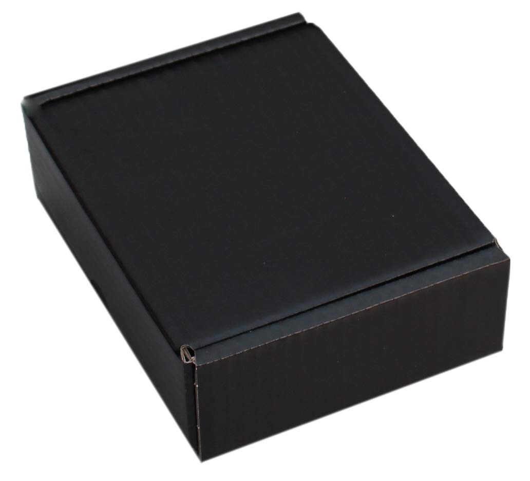 PINK BLACK BLUE RED WHITE BROWN CARDBOARD SMALL PARCEL BOXES SHIPPING MAILING GIFT STORAGE (7" x 5.5" x 2", BLACK, 10)