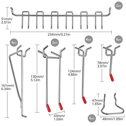 Pegboard Accessories Organizer Kit 155PCS Metal Hook Plus Hanging