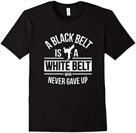 Mens Martial Arts Karate Kung Fu Taekwondo Judo Belt T-Shirt XL Black