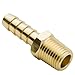 Boeray 5pcs Brass Hose Barb Fittings 1/4 Inch Barb to 1/8 Inch NPT Male Thread Air Hose Fittings Adapter Connector Water Fuel Air Line Fittings 1/4” Barb × 1/8” NPT Brass Fittings
