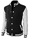 H2H Mens Slim Fit Varsity Baseball Bomber Cotton Lightweight Premium Jacket Cmoja083-black Medium