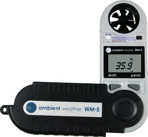 Amazon Com Ambient Weather Wm 5 Handheld Weather Meter W Windspeed Temperature Humidity Dew Point Heat Index Pressure Altitude Garden Outdoor