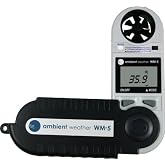 Ambient Weather WM-5 Handheld Weather Meter | With Windspeed, Temperature, Windchill, Heat Index, Relative Humidity, Dewpoint, Barometric Pressure &amp; Altitude