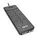 Tripp Lite 12  Outlet Surge Protector Power Strip, 2 USB Charging Ports, Tel/Modem/Coax Protection, 8ft Cord Right Angle Plug, Black, Lifetime Insurance & $150K Insurance (TLP128TTUSBB) primary