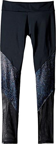 Onzie Kids Girl's Track Leggings (Little Kids/Big Kids) Black/Black Pebbles/Mesh Pants