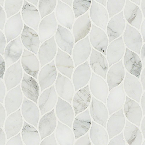 Calacatta Blanco Pattern Polished Marble Mosaic Tile