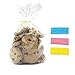 SCOBUTY || 5 in x 7 in Clear Flat Cello Cellophane Treat Bags Good for Bakery,Popcorn,Cookies,Candies,Dessert 1.2mil.Give Metallic Twist Ties, 100 Pcs, Transparent