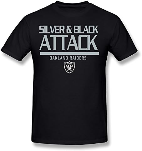 AnneLano Men's Raiders Silver And Black T-shirt X-Large Black